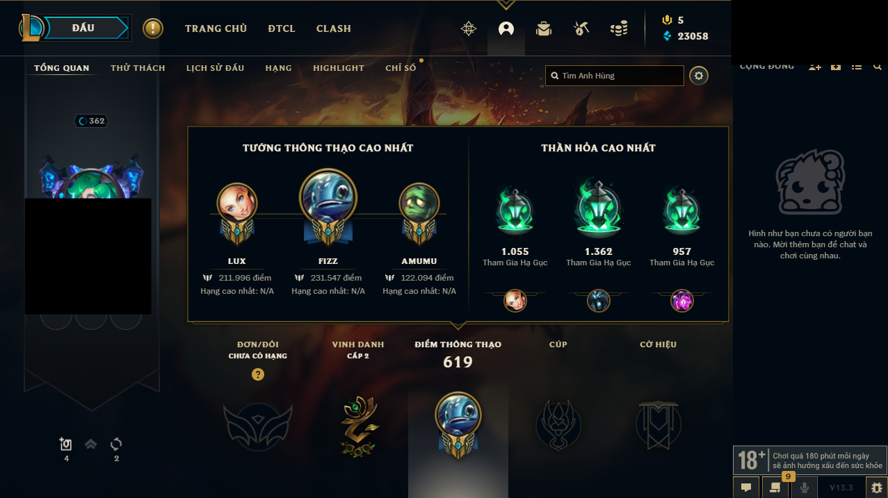 Acc LMHT #FULL TƯỚNG-Nhiều SKIN VIP- Trắng Thông Tin 100% - Đã LK RIOT - Không Khung