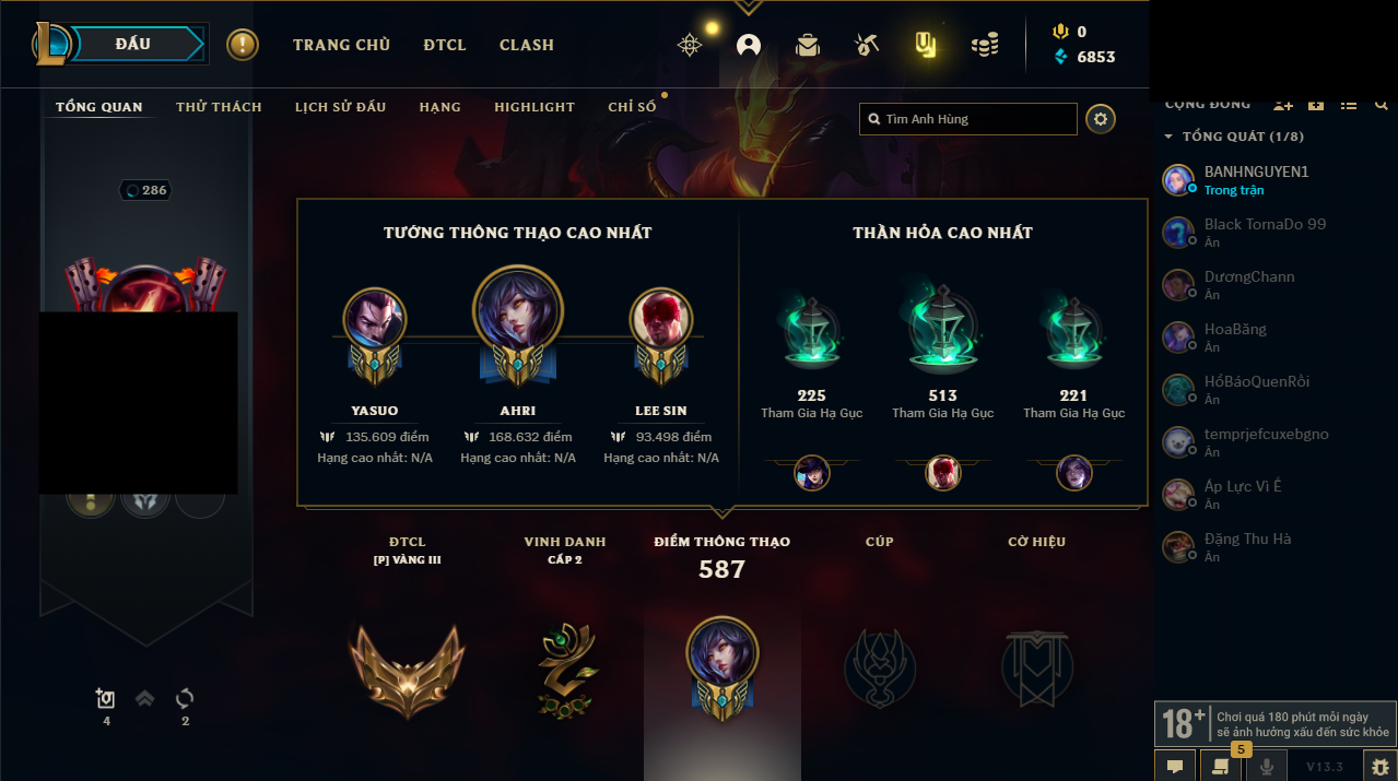 Acc LMHT #FULL TƯỚNG - Nhiều SKIN VIP - Trắng Thông Tin 100% - Đã LK RIOT - Không Khung