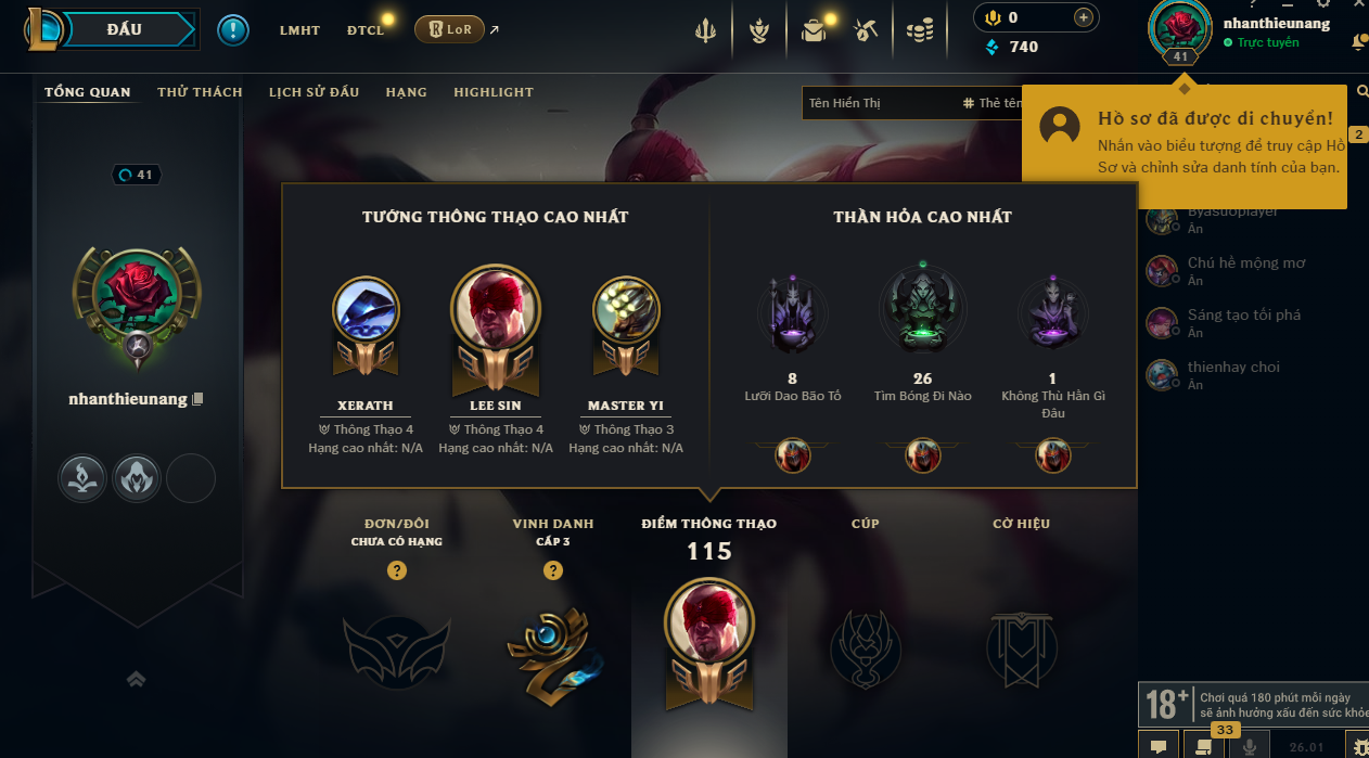 Acc LMHT # - Không Khung