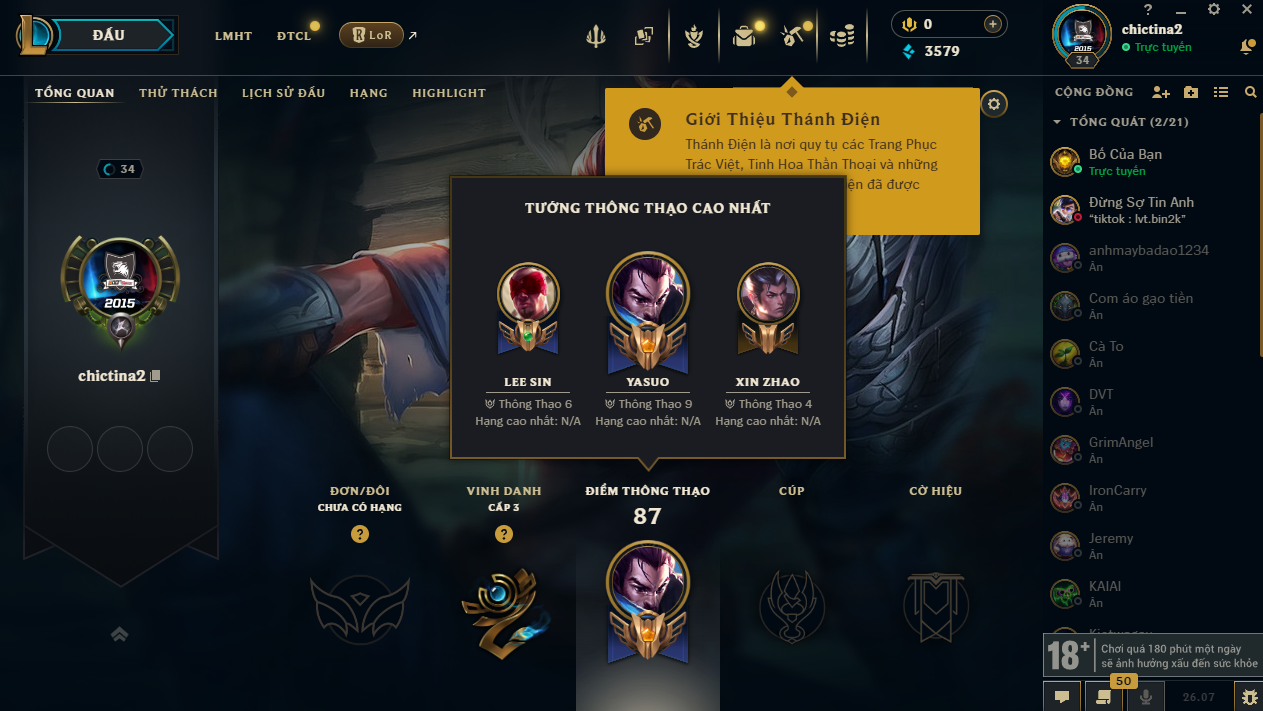 Acc LMHT #Trắng Thông Tin 100% - unrank All Mùa - Không Khung