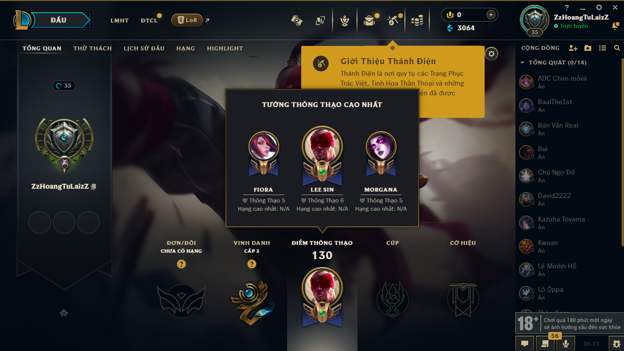 Acc LMHT #Unrank ALL mùa - Trắng Thông Tin  100% - Không Khung