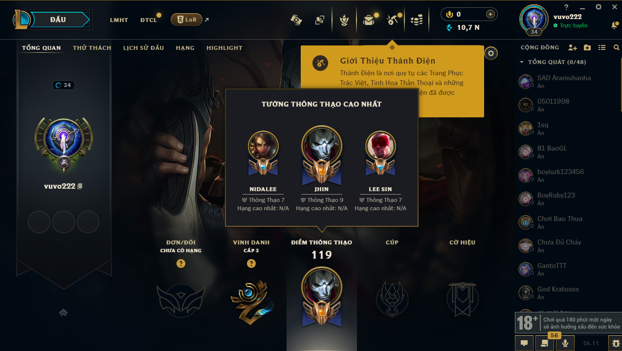 Acc LMHT #Unrank ALL mùa - Trắng Thông Tin  100% - Không Khung