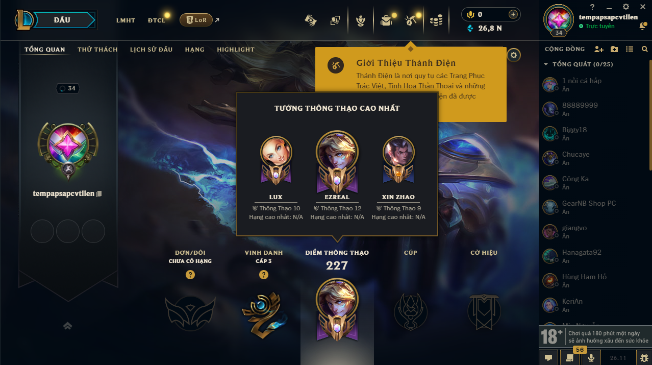 Acc LMHT #Unrank ALL mùa - Trắng Thông Tin  100% - Không Khung