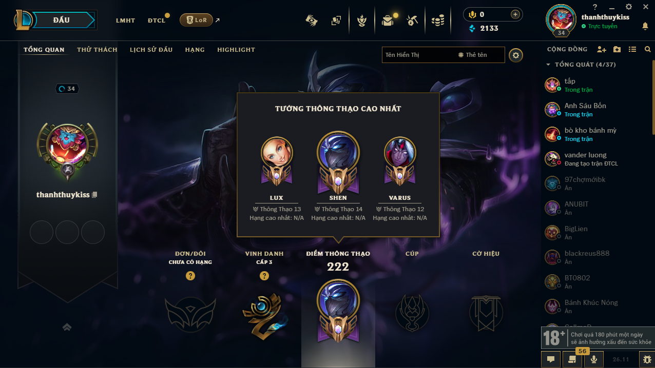 Acc LMHT #Unrank ALL mùa - Trắng Thông Tin  100% - Không Khung