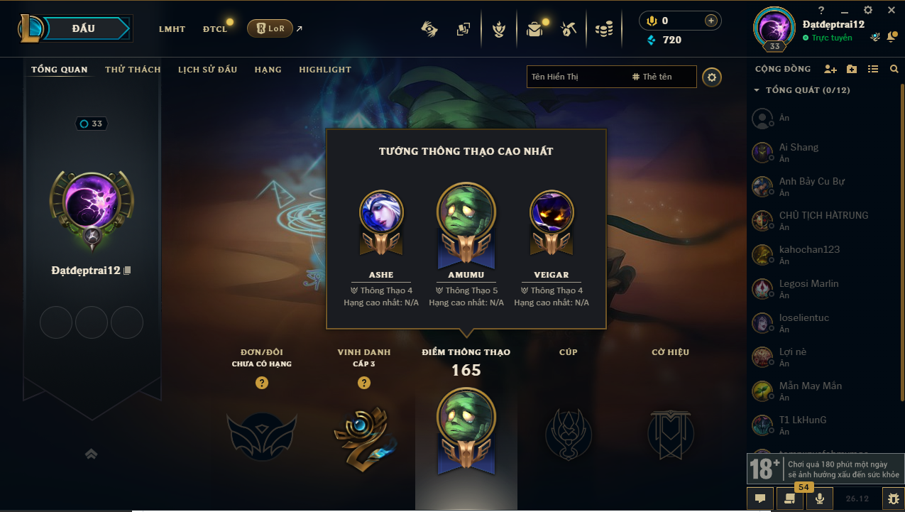 Acc LMHT #Trắng Thông Tin 100% - Unrank All mùa - Không Khung
