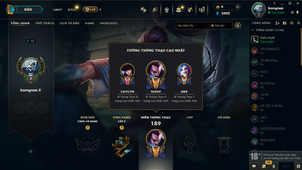 Acc LMHT #Trắng Thông Tin 100% - Unrank All mùa - Không Khung