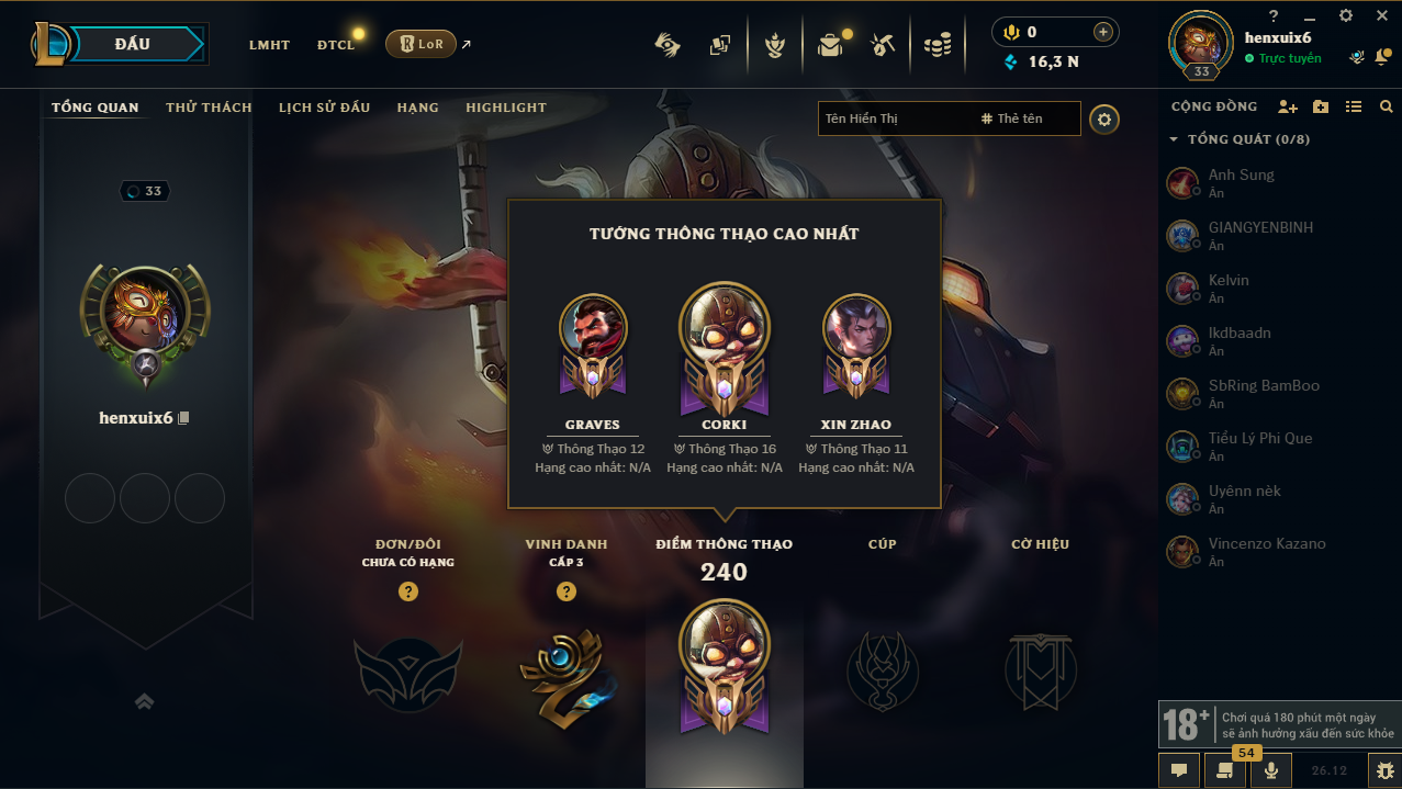 Acc LMHT #Trắng Thông Tin 100% - Unrank All mùa - Không Khung