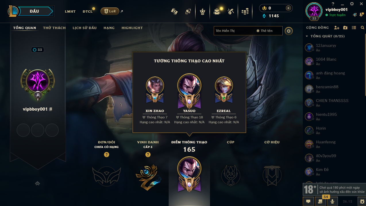 Acc LMHT #Trắng Thông Tin 100% - Unrank All mùa - Không Khung